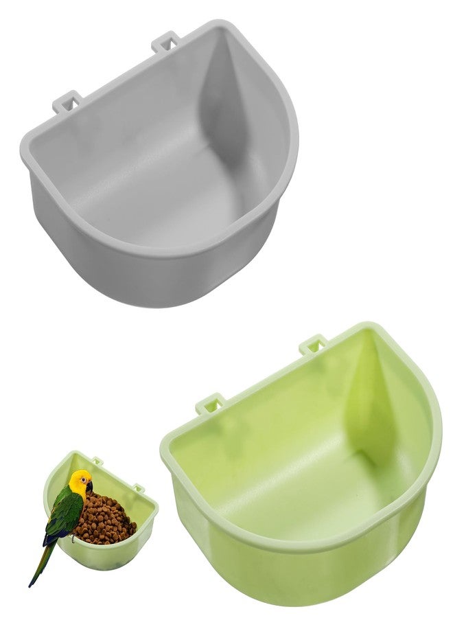 Bruislard 2 Pack Feeder, Hanging Food Bowl Feeder Food and Water Container for Wire Cage Feeding Dish Hanging Cups for Birds Hamsters Mice Rats Guinea Pig Small Pets - Image 1
